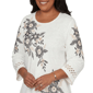 Womens Alfred Dunner Detail Driven 3/4 Sleeve Floral Blouse - image 5