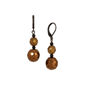 1928 Black-Tone Bronze Faceted Bead Drop Earrings - image 1
