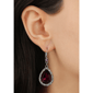 1928 Silver-Tone Purple Teardrop Leverback Earrings - image 2