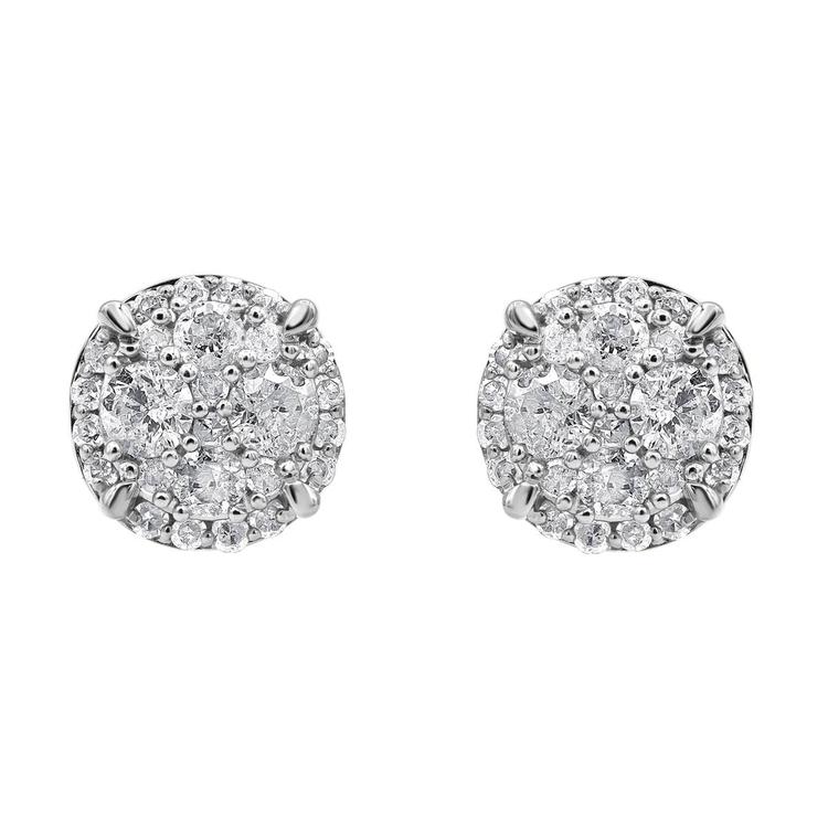 Nova Star® Sterling Silver Lab Grown Diamond Stud Earrings