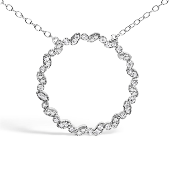 Haus of Brilliance Lab Grown Diamond Love Circle Pendant Necklace