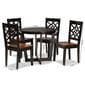 Baxton Studio Brava Two-Tone Dark Brown Wood 5pc. Dining Set - image 9