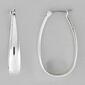 Napier Silver Tone Oval Medium Click-Top Hoop Earrings - image 1
