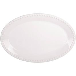 Home Essentials Pure White 14in. Oval Bead Serving Platter