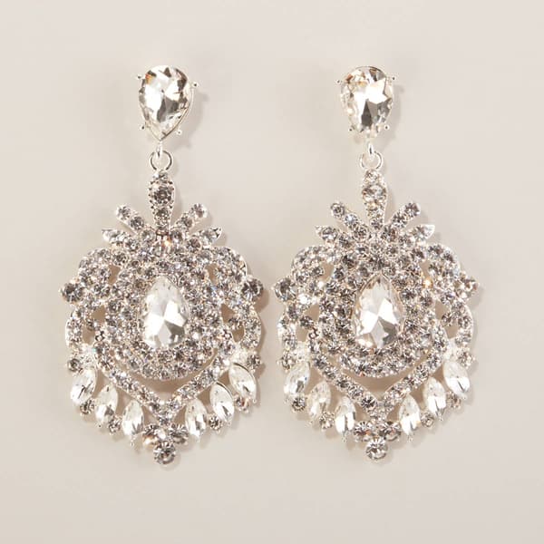 Rosa Rhinestones Medallion Chandelier Earrings - image 