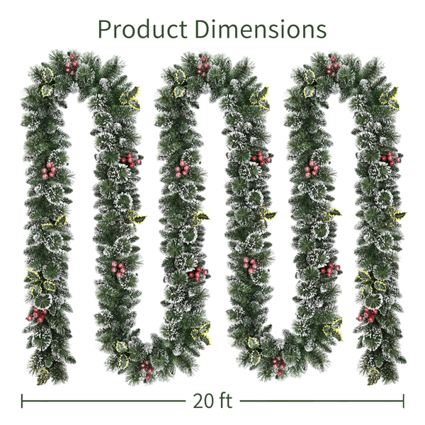 Puleo International 20ft. Adorned Snowy Silverton Pine Garland