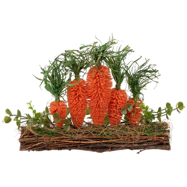 Northlight Seasonal Standing Carrots on Log Easter Decor - image 
