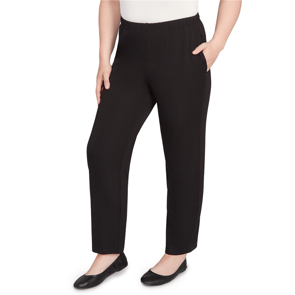 Petite Alfred Dunner Business As Usual Rib Short Length Pants