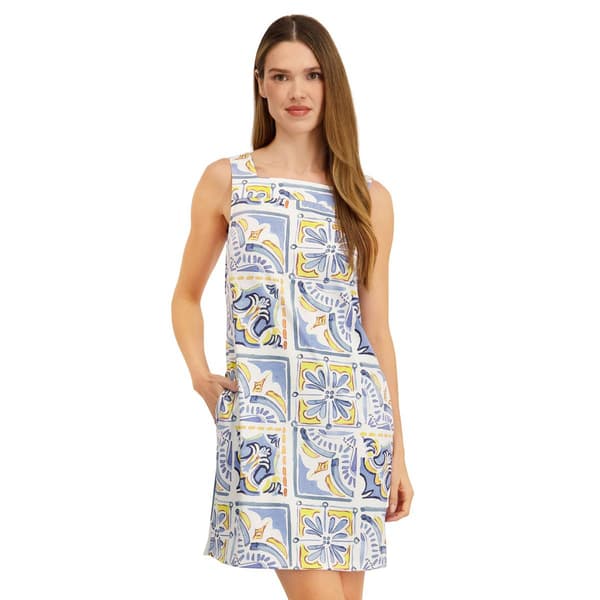 Womens Stella Parker Sleeveless UPF Print Square Neck Dress - image 