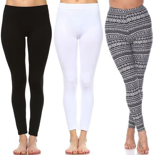 Womens White Mark 3pk. Leggings - image 