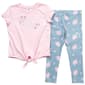 Girls (4-6x) Puma® Flower Tie Front Tee & Legging Set - image 2