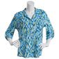 Petite Emily Daniels 3/4 Sleeve Disco Dot Abstract Button Down - image 1