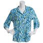 Womens Emily Daniels 3/4 Sleeve Disco Dot Abstract Button Down - image 1