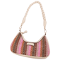 Tommy Bahama Striped Woven Ribbon Zip Top Hobo Bag - image 8