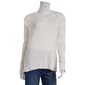 Womens Retrology Allover Rib Crew Neck Zipper Sleeve Sweater - image 1