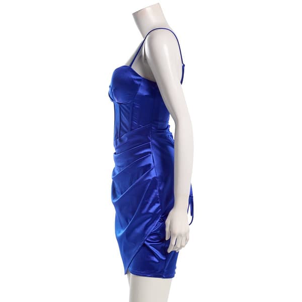 Juniors Emerald Sundae Stretch Satin Corset Sheath Dress