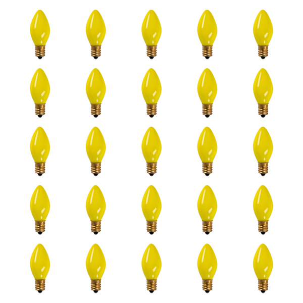 Northlight 25ct. C7 Opaque Yellow Christmas Replacement Bulbs