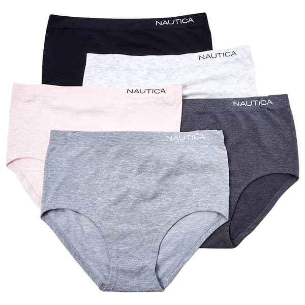 Womens Nautica 5pk. Seamless Brief Panties w/Logo NT3714-5PKR - image 