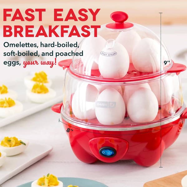 Dash 12 Egg Deluxe Electric Cooker - Red