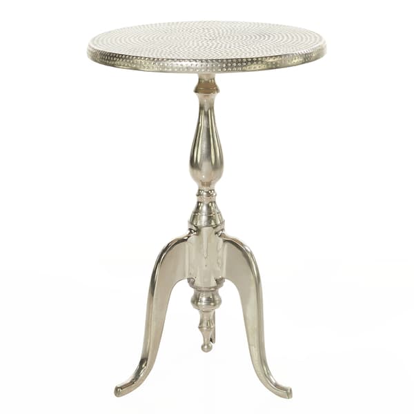 9th & Pike&#174; Silver Aluminum Traditional Accent Table