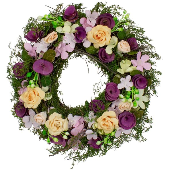 Northlight Seasonal Artificial Floral Berries & Twig Wreath - image 