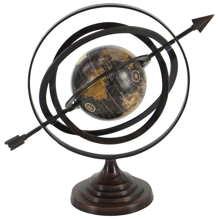 9th &amp; Pike® Black Aluminum Industrial Globe
