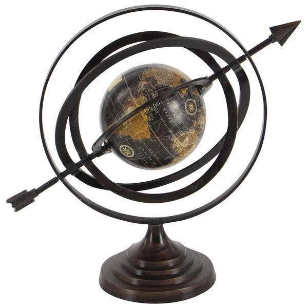 9th &amp; Pike® Black Aluminum Industrial Globe