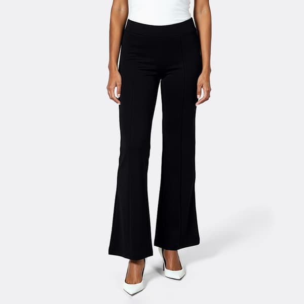 Juniors A. Byer Pull On Crepe Wide Leg Pants with Center Leg Seam