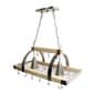 Elegant Designs 2 Bulb Wood & Nickel Pot Rack w/Downlights - image 1