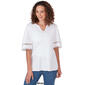 Womens Ruby Rd. Pattern Play Solid Knit Interlock Blouse - image 3