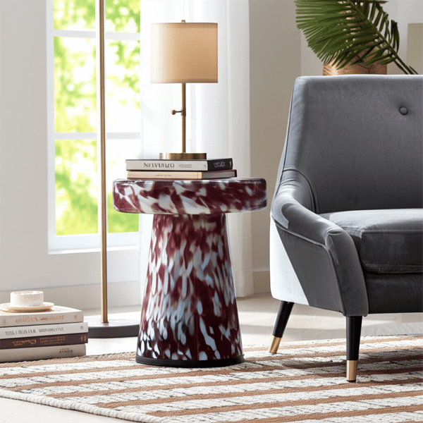 Sagebrook Home 19in. Platar Dapple Art Glass Accent Table