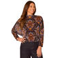 Womens Democracy L/S Batwing Mock Neck Prnt Knit Top - image 1