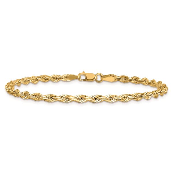 Gold Classics&#8482; 3.0mm. 14kt. Semi Solid Rope Chain Bracelet