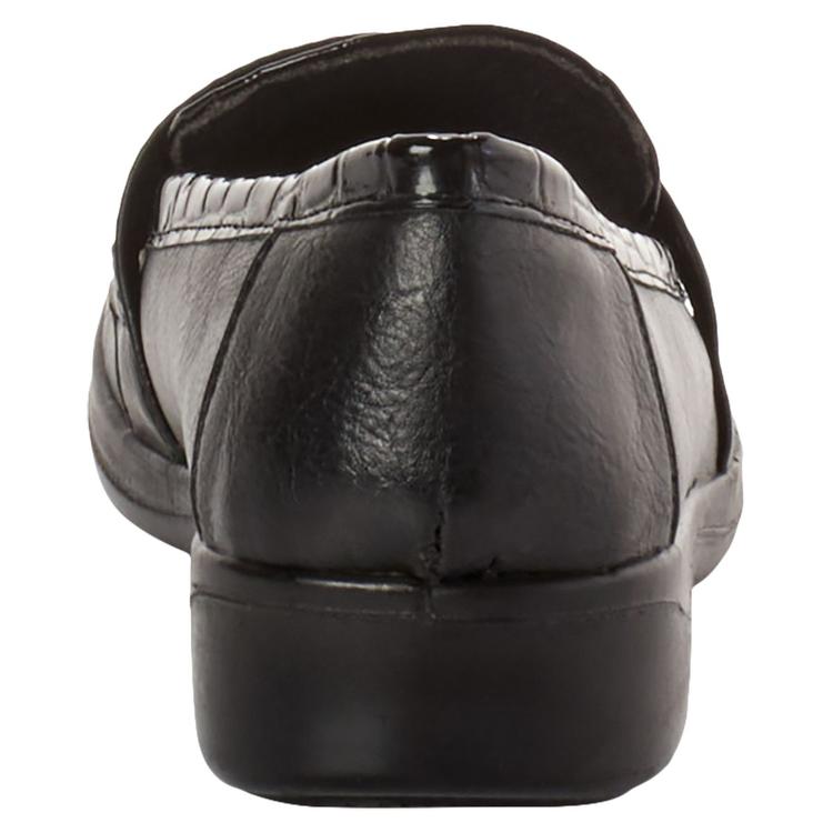 Womens Easy Street Harlow Black Patent Crocodile loafers