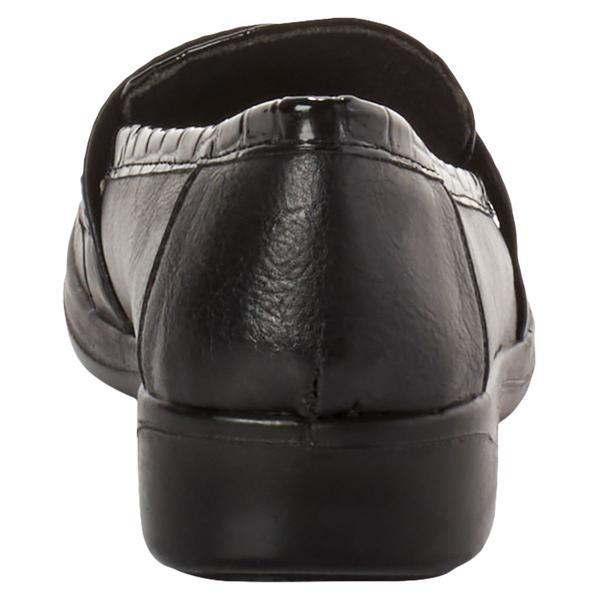 Womens Easy Street Harlow Black Patent Crocodile loafers