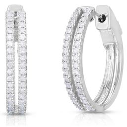 Diamond Classics(tm) 1/2ctw. Diamond 2-Row Hoop Earrings