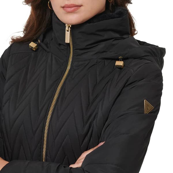Womens Guess Quilted Chevron Hooded Walker