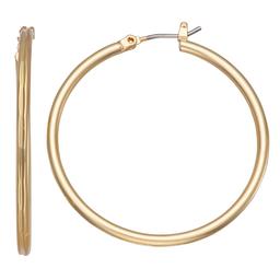Napier Gold-Tone Thin Solid Click-Top Hoop Earrings
