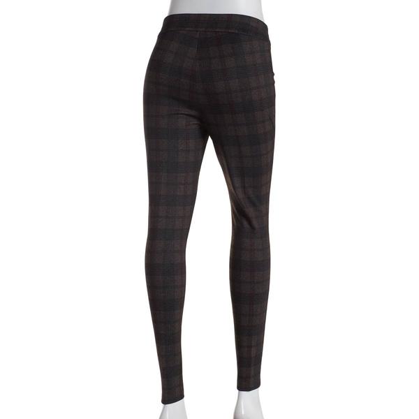 Womens Zac &amp; Rachel Pull On Plaid Compression Pants-Oat/Black