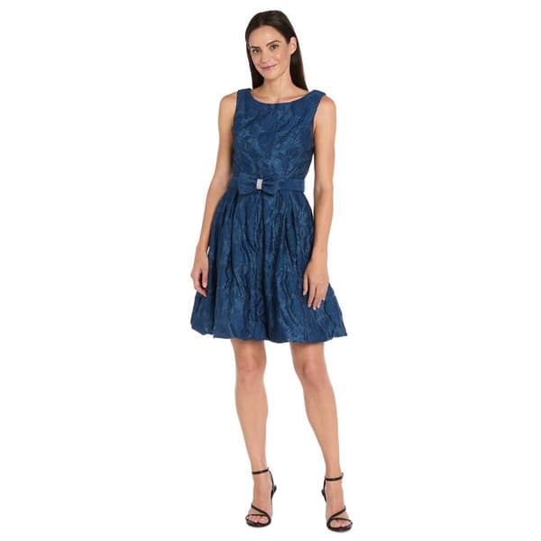 Womens R&M Richards Sleeveless Floral Bubble A-Line Dress - image 