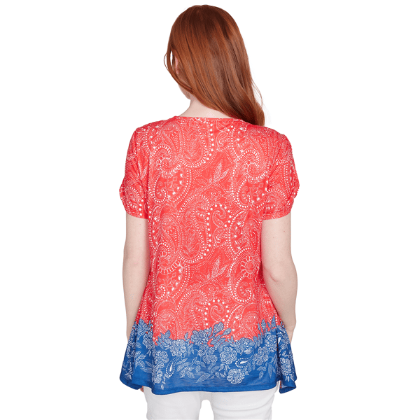 Womens Ruby Rd. Americana Chic Paisley Embellished Jersey Tee