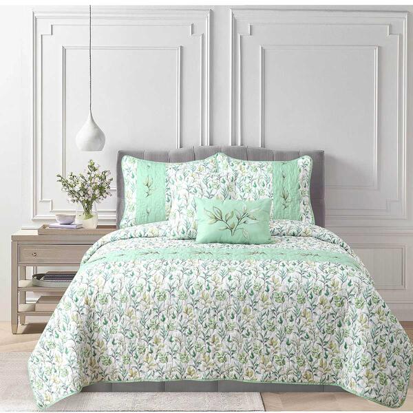 Ashley Cooper Watercolor Leaves 5pc. Quilt Set - image 