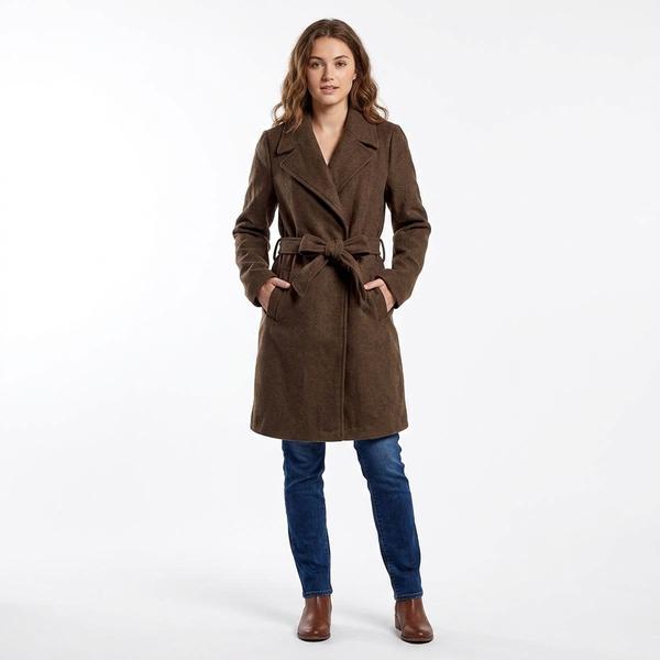 Juniors Love Tree Belted Faux Wool Trench Coat - image 