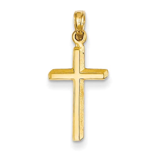 Unisex Gold Classics(tm) 14kt. Yellow Gold Polished Cross Pendant - image 