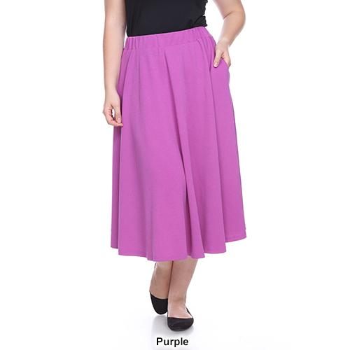 Plus Size White Mark Tasmin Flare Midi Skirt