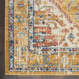 9th & Pike® Ivory and Yellow Medallion Rectangular Area Rug