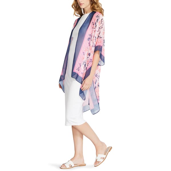Womens Anne Klein Stripe Floral Kimono