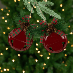 Northlight 2pk. Red Jingle Bells with Bows Christmas Ornaments