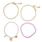 Ashley Gold 4pc. Pink Bead Heart Bracelet Set - image 1