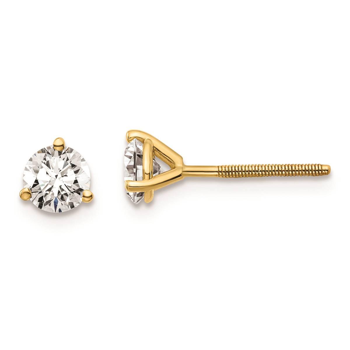 Pure Fire 14kt. Gold Certified 3/4ctw. Diamond Screw...